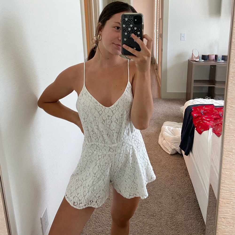 Lucy Love White Lace Romper